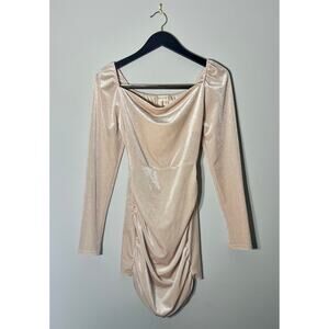 Velvet- Glittery- mini Altar’d State dress - champagne color!